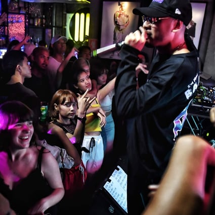 Thai-American rapper Prinya ‘DaBoyWay’ Intachai, who was recently signed by hip-hop label Def Jam, performs at a club in Bangkok, Thailand. Photo: AFP
