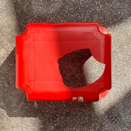A plastic stool is one of the items belonging to a homeless man that was allegedly smashed by a police officer in a Sham Shui Po on February 24. Photo: Facebook