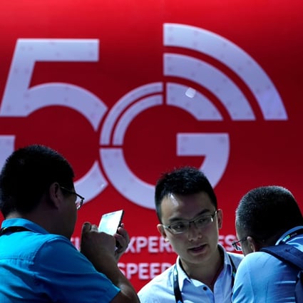 A sign advertising 5G is seen at CES Asia 2019 in Shanghai. Photo: Reuters