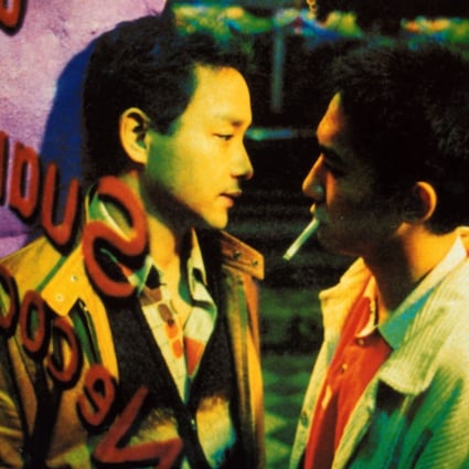 Leslie Cheung (left) and Tony Leung in a scene from Wong kar-wai’s 1997 Hong Kong film Happy Together. Photo: Handout