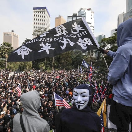Anti-government protesters gather at Chater Garden in Central for an approved rally on January 19. Photo: Felix Wong