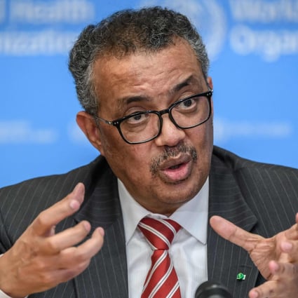 World Health Organisation director-general Tedros Adhanom Ghebreyesus at a daily press briefing on Covid-19 at WHO headquarters in Geneva, Switzerland on Wednesday. Photo: AFP