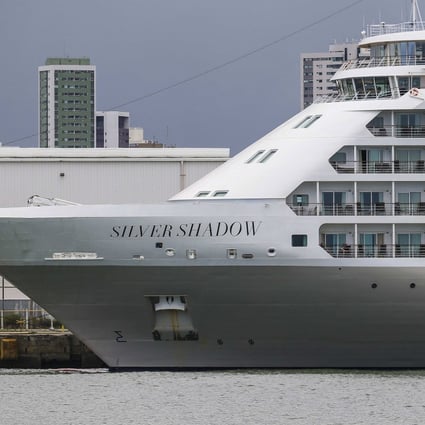 The Silver Shadow cruise ship with 609 on board is isolated in Recife, Brazil, after two passengers displayed coronavirus symptoms. Photo: EPA-EFE