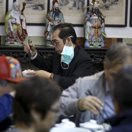 Diners at the Lin Heung Tea House on Wellington Street in Hong Kong’s Central business district on March 12, 2020, amid the coronavirus epidemic. Photo: Nora Tam