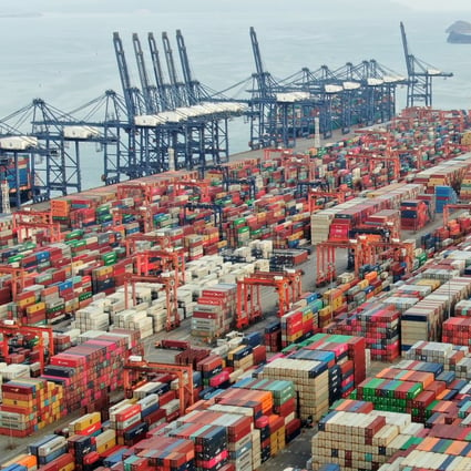 The value of China’s exports for January and February fell 17.2 per cent from the equivalent period of 2019 to US$292.45 billion. Photo: Martin Chan