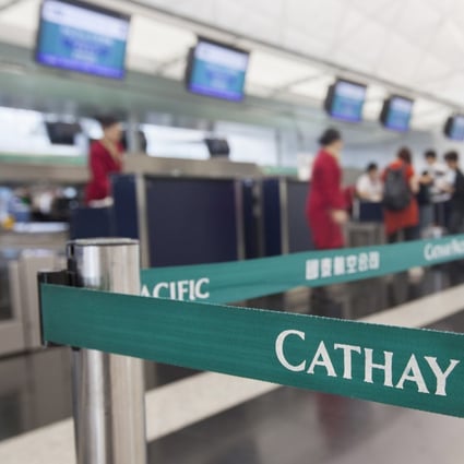 Cathay Pacific said it carried 1 million passengers in February, down by two-thirds from a year earlier. Photo: AFP
