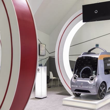 Baidu Apollo technology stands on display at the Auto Shanghai 2019 show in Shanghai, China, on Wednesday, April 17, 2019. Photo: Bloomberg