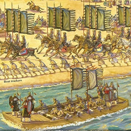An illustration from China Through Time: A 2,500 Year Journey Along the World’s Greatest Canal. In the book, children are taken on a time-travelling journey into Chinese history.