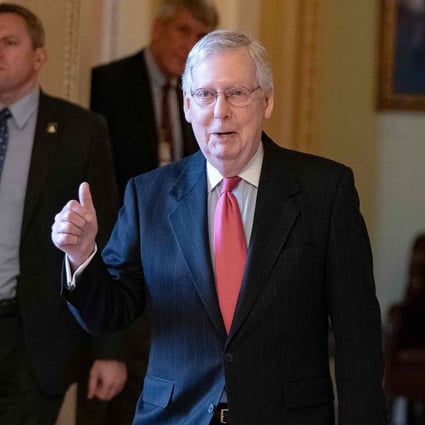 Senate Majority Leader Mitch McConnell: ‘Our nation, obviously, is going through the kind of crisis that is totally unprecedented in living memory’. Photo: AFP