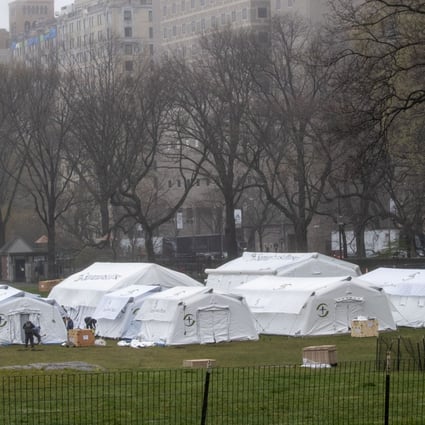 Samaritan’s Purse set up the field hospital in Central Park’s East Meadow lawn. Photo: AP