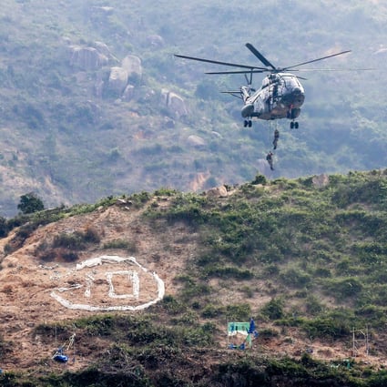 A training exercise from the PLA’s Hong Kong garrison from 2016. A helicopter crashed in a similar exercise this week, although no one was injured. Photo: K.Y. Cheng
