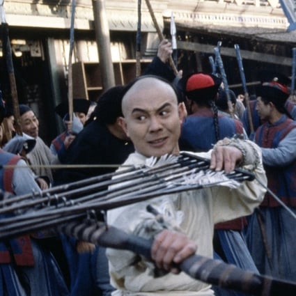 Jet Li Lianjie in Fong Sai Yuk, in which he played the title role of a mischievous young martial arts hero, a contrast to his more sober portrayal of Wong Fei-hung in Tsui Hark’s Once Upon a Time in China films.