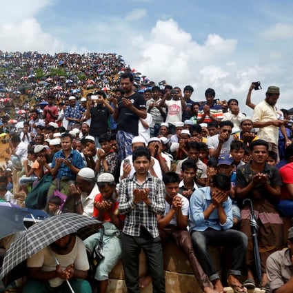 Rohingya refugees join in a mass prayer session at Kutupalong camp in Cox’s Bazaar, Bangladesh, last August. Millions across Asia live in overcrowded refugee camps. Photo: Reuters