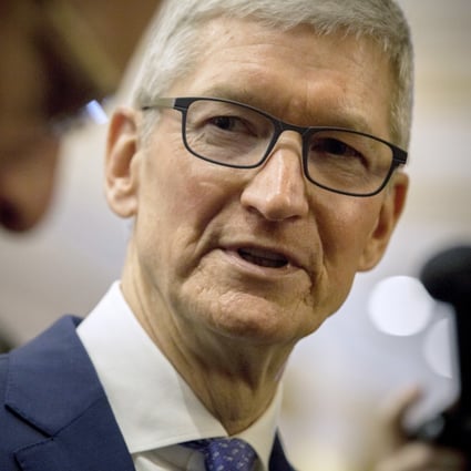 Tim Cook, chief executive officer of Apple, said the company aims to ship 1 million face shields to health care workers by the end of the week. File photo: Bloomberg