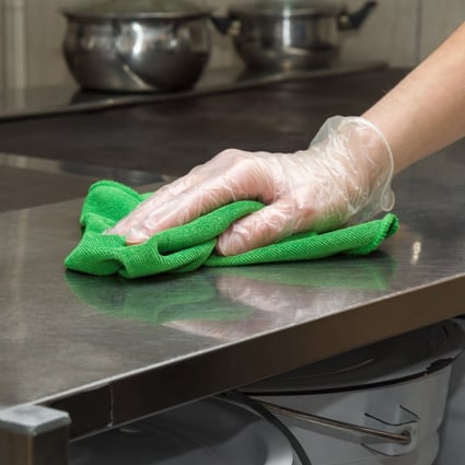 The coronavirus can adhere to stainless steel services for up to seven days, according to a new study, but it can also be obliterated with a splash of disinfectant. Photo: Shutterstock