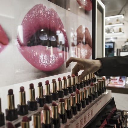 Cosmetics sales in China declined 14.1 per cent to 38.7 billion yuan in the first two months of the year compared to the 20.5 per cent drop in overall retail sales, according to data from the National Bureau of Statistics. Photo: Bloomberg