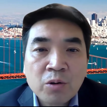 Zoom CEO Eric Yuan speaks in a live-streamed broadcast about the app's security.