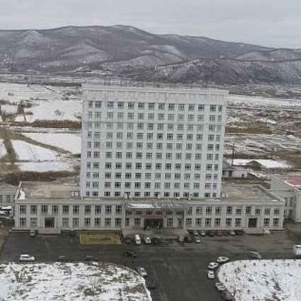 A 13-storey office building in Suifenhe, Heilongjiang province, is being converted into a hospital, which will have 600 beds when it opens on April 11. Photo: Handout