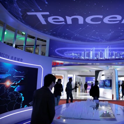 People visit Tencent's booth at the World 5G Exhibition in Beijing, China November 22, 2019. Photo: Reuters