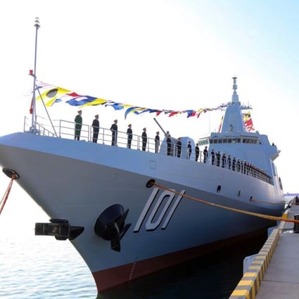 The Chinese navy commissions Nanchang, a new Type 055 guided-missile destroyer, on January 12, 2020. Photo: Handout