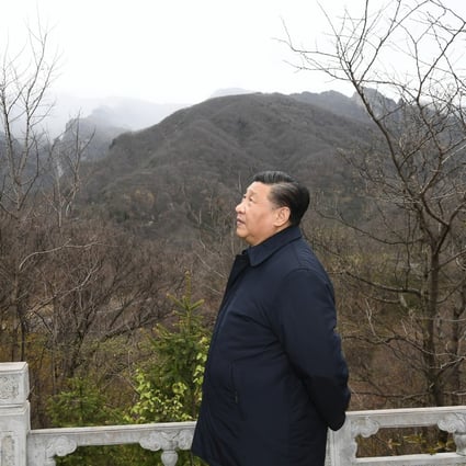 Chinese President Xi Jinping inspects conservation efforts in the Qinling Mountains in the Niubeiliang National Nature Reserve in Shaanxi province on Monday. Photo: Xinhua