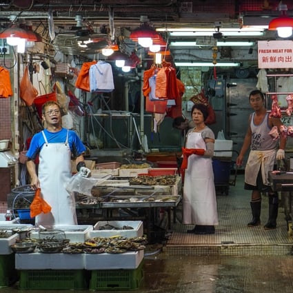 Stalls at a wet market in North Point, Hong Kong. Photo: SCMP / Roy Issa