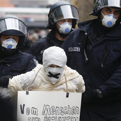 In Germany, coronavirus protests bring people together maybe too