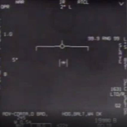 A screen grab from one of the UFO videos released by the Pentagon on Monday. Photo: US Department of Defence