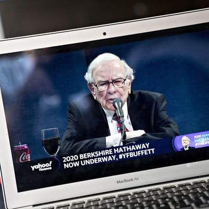 Warren Buffett speaks during the virtual Berkshire Hathaway annual shareholders meeting. Photo: Bloomberg