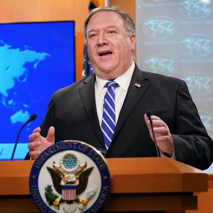 US Secretary of State Mike Pompeo speaks to the press on Wednesday in Washington. Photo: Reuters