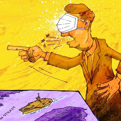 Taiwan Strait and South China Sea are settings for China and the US to assert influence with naval displays and military exercises. Illustration: Henry Wong