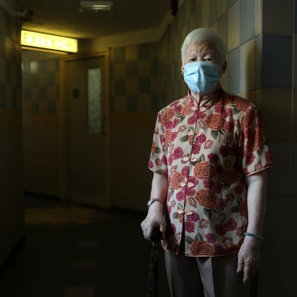 Lau Yuet-chun, 91, who lives alone at her home in the Sau Mau Ping Estate in Hong Kong. Many of Hong Kong’s elderly people live by themselves, a situation made worse by the coronavirus outbreak. Photo: Winson Wong