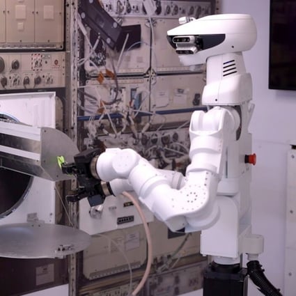 Robotics start-up Gitai has developed a remote-controlled robonaut that could substitute for astronauts in performing work in the International Space Station. Photo: Handout