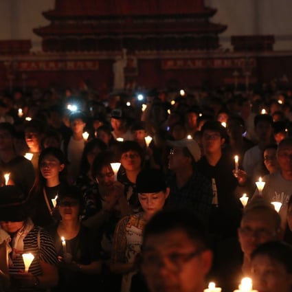 The candlelight vigil at Victoria Park on June 4 last year. Photo: Sam Tsang