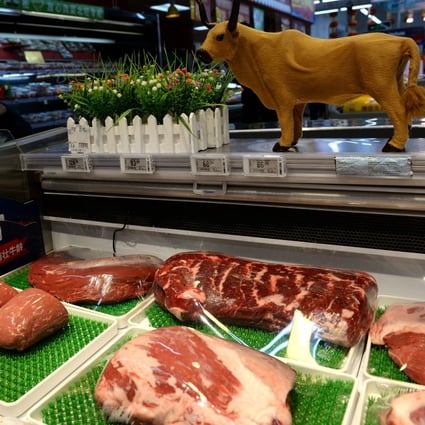 Beef for sale is seen at a Walmart in Beijing, China, September 23, 2019. Photo: Reuters