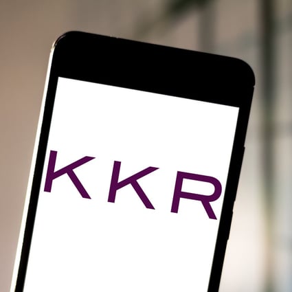 In this photo illustration the KKR logo is seen displayed on a smartphone. Handout