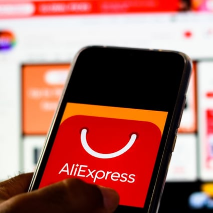 The app of AliExpress, the international retail platform of Alibaba Group Holding, is displayed on a smartphone screen. Photo: SOPA Images/LightRocket via Getty Images
