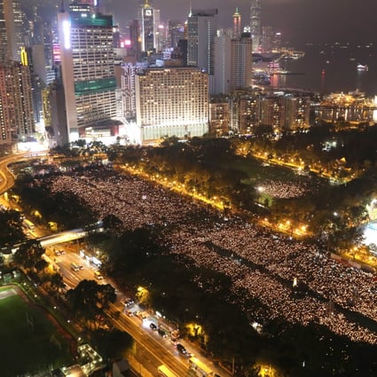 An annual June 4 vigil commemorating the Tiananmen Square crackdown, a fixture in Hong Kong for 30 years, has been banned by police. Photo: Dickson Lee