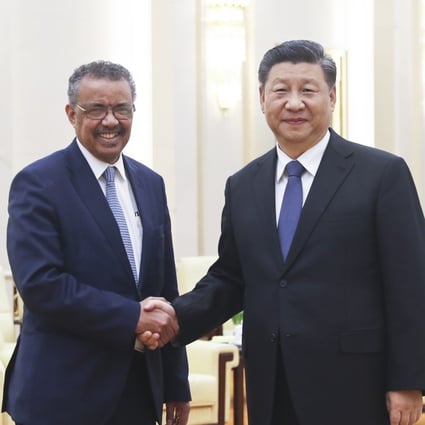 Chinese President Xi Jinping meets visiting World Health Organisation director general Tedros Adhanom Ghebreyesus in Beijing on January 28. Photo: Xinhua