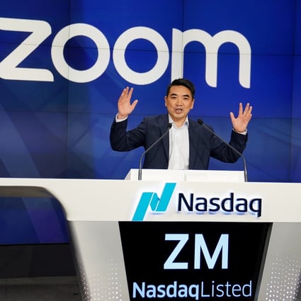 Eric Yuan, CEO of Zoom Video Communications takes part in a bell ringing ceremony at the NASDAQ MarketSite in New York, New York, US on April 18, 2019. Photo: Reuters