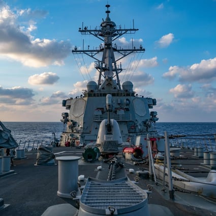 The US Navy’s Arleigh-Burke class guided-missile destroyer USS Barry conducting operations in the South China Sea on April 28. The disputed waters in the South China Sea are a potential flash point between China and the United States, but it would be inaccurate to describe the tensions as a new cold war. Photo: AFP