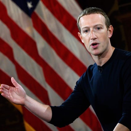 Facebook chairman and chief executive Mark Zuckerberg speaks at an event in Washington in October of last year. Zuckerberg said the company plans to create new products that “advance racial justice”. Photo: Agence France-Presse