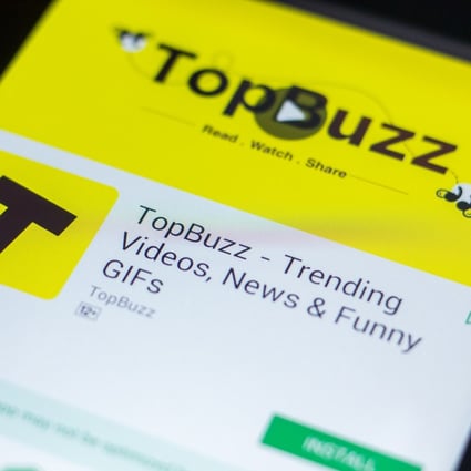 The TopBuzz app, from TikTok owner ByteDance, is seen displayed on a tablet. Photo: Shutterstock