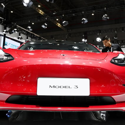 Contemporary Amperex Technology Co Ltd struck a two-year contract in February to supply batteries to Tesla, which produces its Model 3 electric cars at the company’s new Gigafactory in Shanghai. Photo: Xinhua