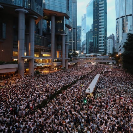 Protesters march from Causeway Bay to government headquarters in Admiralty in June 2019. Photo: Sam Tsang