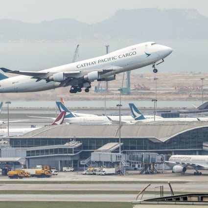 A Cathay Pacific plane takes off at the Hong Kong International Airport. Photo: Winson Wong
