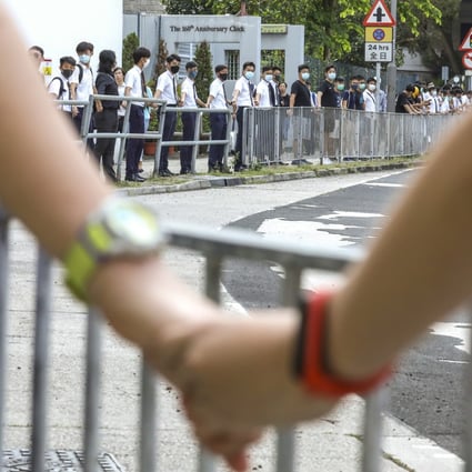 Pupils from schools in Mid-Levels form a human chain as part of last year’s anti-government protests. Photo: Nora Tam