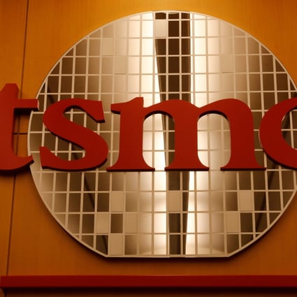 The logo of Taiwan Semiconductor Manufacturing Company (TSMC) at its headquarters in Hsinchu, Taiwan. Photo: Reuters