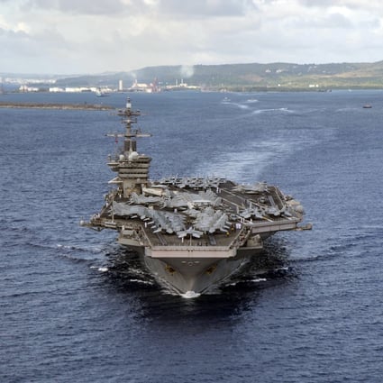 The aircraft carrier USS Theodore Roosevelt was hit by a coronavirus outbreak in March. Photo: US Navy via AP