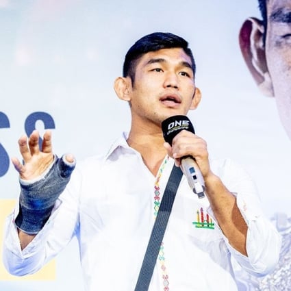 Aung La N Sang speaks to his Myanmar fans at a meet and greet in Kuala Lumpur. Photos: ONE Championship